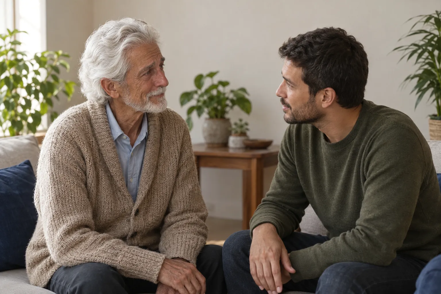 Padre e hijo conversando (imagen ilustrativa)